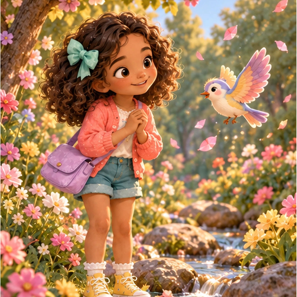 Léa dans un jardin magique